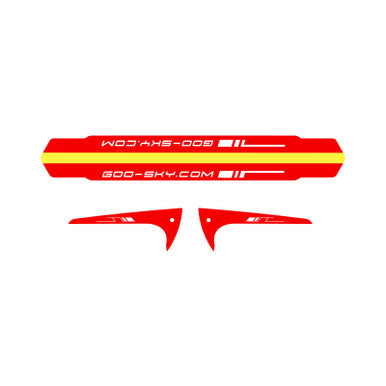 Goosky S2 Tail Boom And Fin Sticker - Red (3 Sets)