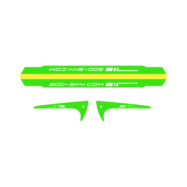 Goosky S2 Tail Boom And Fin Sticker - Green (3 Sets)