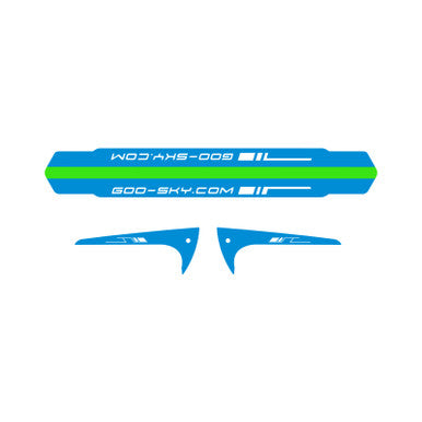 Goosky S2 Tail Boom And Fin Sticker - Blue (3 Sets)