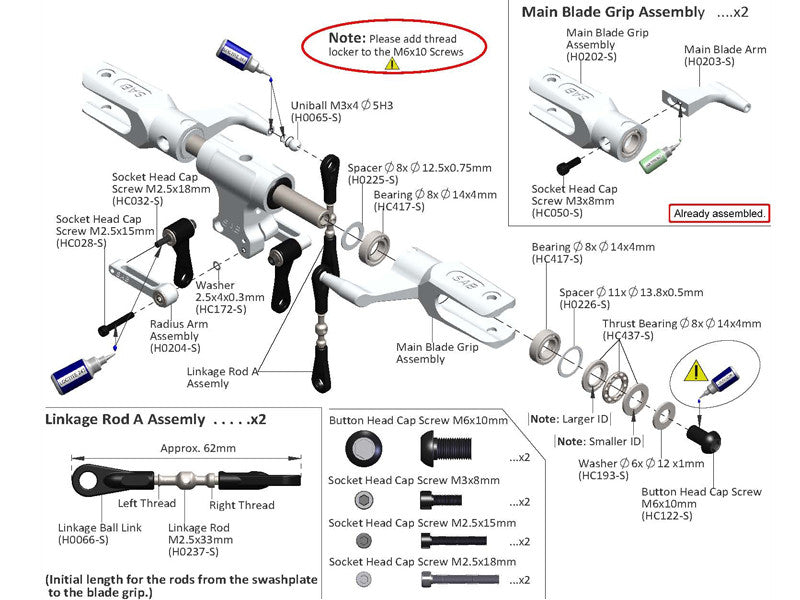 Aluminum Main Blade Grip Arm - Goblin 500/570