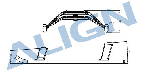 Align T-REX 470L Landing Skid - Yellow H47F001XE