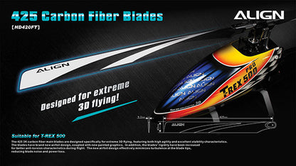 Align 425 Carbon Fiber Blades - T-rex 500