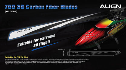 Align 700 3G Carbon Fiber Blades