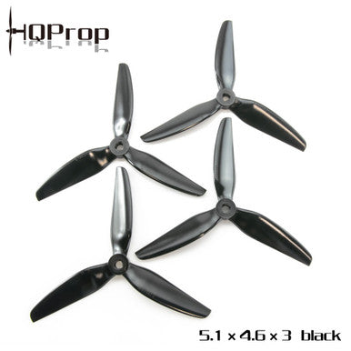 HQ Prop 5.1x4.6x3 V1S Tri-Blade POPO Compatible Propellers (2cw 2ccw) ***Black