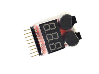 Mini Lipo Battery Voltage Meter 1S-8S Dual Alarm Buzzer