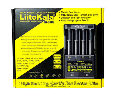 LiitoKala Lii-500S 18650 Battery Charger for 18650 26650 21700 AA AAA Battery Touch Button LCD Display Test The Battery Capacity