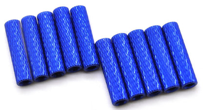 20mm M3 Knurled Standoffs Anodised BLUE 10pcs