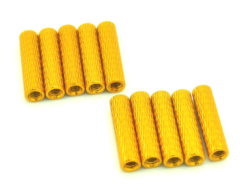 20mm M3 Knurled Standoffs Anodised GOLD 10pcs