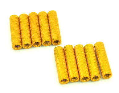 20mm M3 Knurled Standoffs Anodised GOLD 10pcs