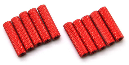20mm M3 Knurled Standoffs Anodised RED 10pcs