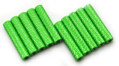 25mm M3 Knurled Standoffs Anodised GREEN 10pcs