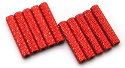 25mm M3 Knurled Standoffs Anodised RED 10pcs