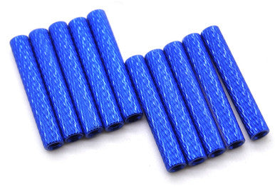 30mm M3 Knurled Standoffs Anodised BLUE 10pcs