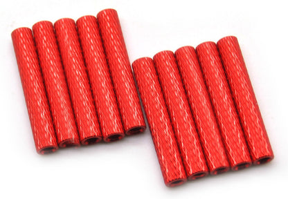 30mm M3 Knurled Standoffs Anodised RED 10pcs