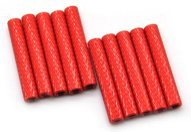 30mm M3 Knurled Standoffs Anodised RED 10pcs
