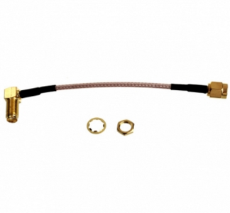 SMA Male to SMA Female Right Angle Pigtail Cable (10cm )