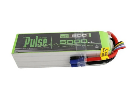 PULSE 5000mAh 6S 22.2V 50C LiPo Battery - EC5 Plug