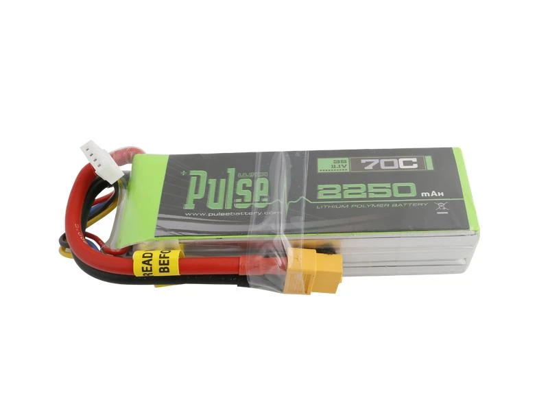 PULSE 2250mAh 3S 11.1V 70C LiPo Battery - XT60 Connector