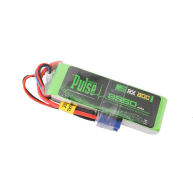 PULSE 2550mAh 20C 7.4V 2S Receiver LiPo Battery - EC3 Connector