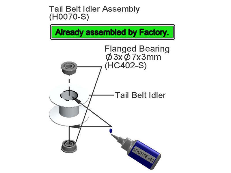 SAB Tail belt idler - Goblin 630/700/770