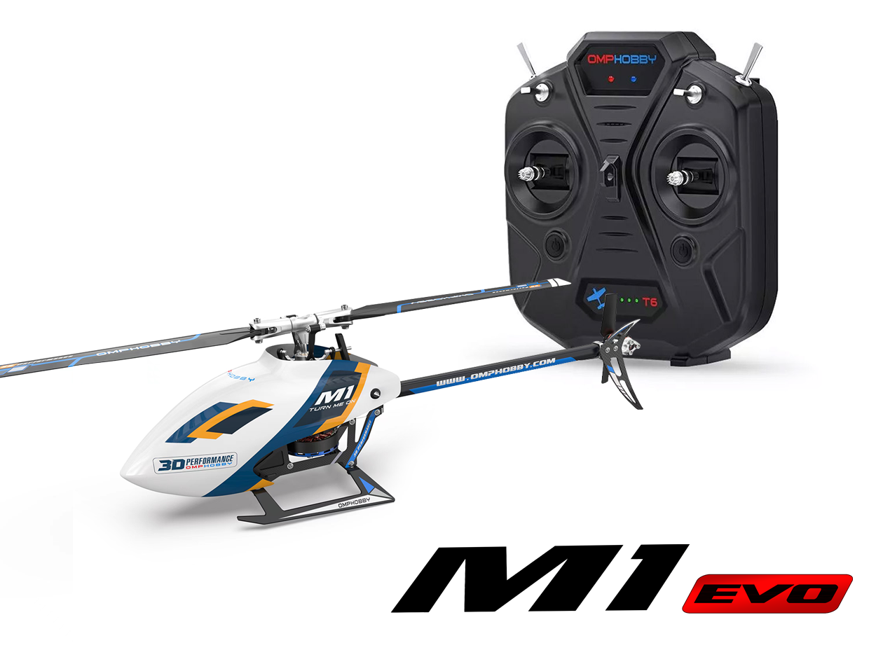 OMP M1 Evo RTF Helicopter (White) w/ T6 + Free Crash Kit Promo