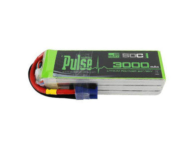 Pulse 3000mah 50C 22.2V 6S Lipo Battery - EC5 Connector