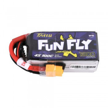 Tattu FunFly 1300mAh 4S 100C Lipo Battery (XT60 Plug)