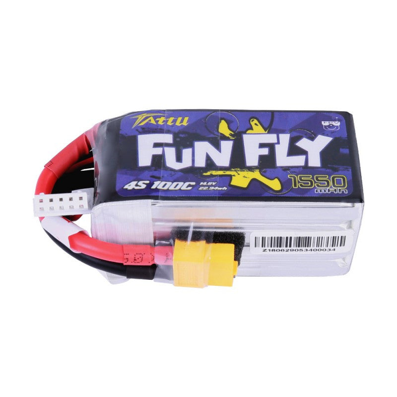 Tattu Funfly 1550mAh 14.8V 100C 4S1P Lipo Battery (XT60 Plug)