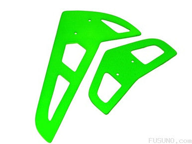 FUSUNO Painted Neon Green Fiberglass Horizontal/Vertical Fins - Trex 450 V1/V2